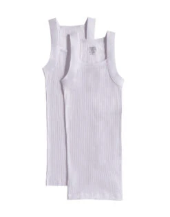 2xist Men's 2-Pack Essential Range Square Cut Tank Tops 020227 -Freshpair Lingerie Store 020227 101NL