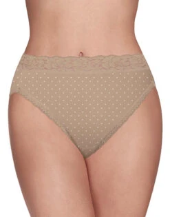 Vanity Fair Flattering Lace Hi Cut Brief 13280 -Freshpair Lingerie Store 13280 HoneyDotPrint 3490 1Front 3x4 1