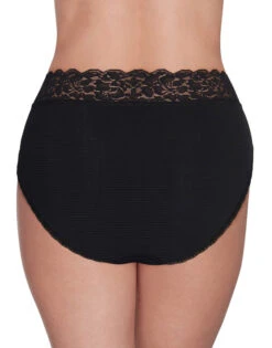 Vanity Fair Flattering Lace Hi Cut Brief 13280 -Freshpair Lingerie Store 13280 MidnightBlack 500 2Back 3x4 1