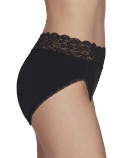 Vanity Fair Flattering Lace Hi Cut Brief 13280 -Freshpair Lingerie Store 13280 MidnightBlack 500 3Side 3x4 1