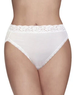 Vanity Fair Flattering Lace Hi Cut Brief 13280 -Freshpair Lingerie Store 13280 StarWhite 770 1Front 3x4 1