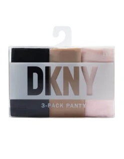 DKNY 3-Pack Thong DK5026BP3 -Freshpair Lingerie Store 2 DK5026BP3 I293y BLACK GLOW PEARLCREAM 3PACK Front