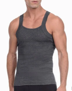 2xist Men's 2-Pack Essential Range Square Cut Tank Tops 020227 -Freshpair Lingerie Store 2xist 020227 Charcoal Heather T 1 fa536847 e88d 4acc 98fc 1d7268e23176