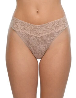 Hanky Panky 3-Pack Stretch Lace Original Rise Thong 48113PK -Freshpair Lingerie Store 4811 taupe 1