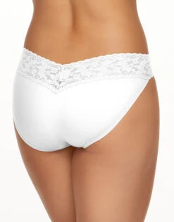 Hanky Panky Cotton With A Conscience V-Kini 892201 -Freshpair Lingerie Store 892201 white back