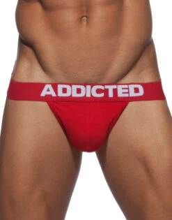 Addicted 3-Pack Basic Soft Cotton G-String AD746P -Freshpair Lingerie Store Addicted AD746P Black Navy Red B 2