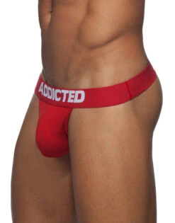 Addicted 3-Pack Basic Soft Cotton G-String AD746P -Freshpair Lingerie Store Addicted AD746P Black Navy Red B 3
