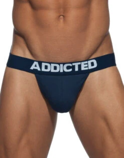 Addicted 3-Pack Basic Soft Cotton G-String AD746P -Freshpair Lingerie Store Addicted AD746P Black Navy Red B 5