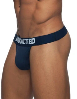 Addicted 3-Pack Basic Soft Cotton G-String AD746P -Freshpair Lingerie Store Addicted AD746P Black Navy Red B 6
