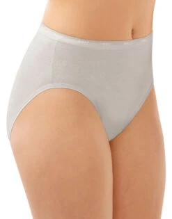 Bali Full-Cut Fit Cotton Stretch Hi-Cut Brief Panty DFFF62 -Freshpair Lingerie Store Bali DFFF62 Grey Sky Heather B copy