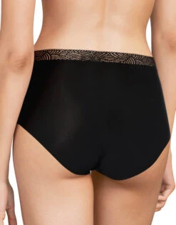 Chantelle Soft Stretch One Size Brief With Lace 11G7 -Freshpair Lingerie Store C11G70 011 TU SOFTSTRETCH FULLBRIEFLACE BK HD