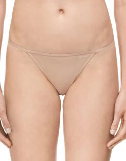 Calvin Klein Women Sleek Microfiber Low Rise String Bikini Panty D3510 -Freshpair Lingerie Store CKW D3510 Bare 265 B 1