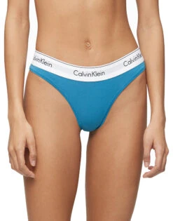 Calvin Klein Modern Cotton Thong Tapestry Teal F3786