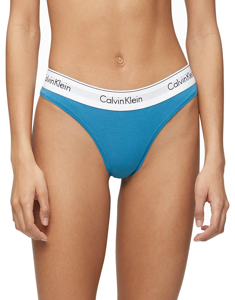 Calvin Klein Modern Cotton Thong Tapestry Teal F3786 3 Calvin Klein Modern Cotton Thong Tapestry Teal F3786
