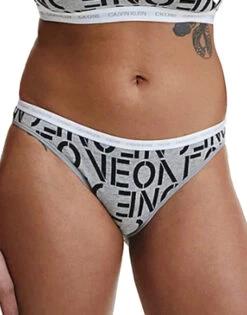 Calvin Klein CK One Cotton Bikini 2-Pack QD3789 -Freshpair Lingerie Store CKW QD3789 WhiteStencilOne GreyHeather 921 B 6