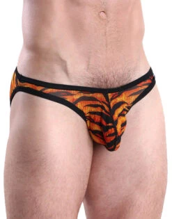 Cocksox Mesh Brief Tiger CX01ME -Freshpair Lingerie Store Cocksox CX01ME Tiger S
