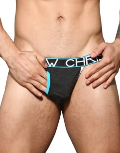 Andrew Christian Fly Jock W/ Almost Naked 92364 -Freshpair Lingerie Store Feb 92364Jock Charcoal06