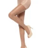 HUE So Silky Control Top With Invisible Reinforced Toe Pantyhose 10762 -Freshpair Lingerie Store HUE 10762 Tan B