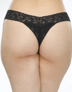 Hanky Panky Stretch Original Rise Lace Plus Size Thong 4811X -Freshpair Lingerie Store Hanky Panky 4811X Black B