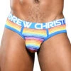 Andrew Christian Sunset Stripe Mesh Brief W/ Almost Naked 92061 -Freshpair Lingerie Store June 92061Brief01