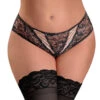 Exposed Bewitching Crotchless Queen Brief M189Q 2 Exposed Bewitching Crotchless Queen Brief M189Q -Freshpair Lingerie Store M189BLK QS