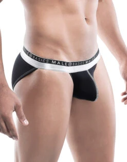 Malebasics Men's Ergonomic Pouch Bikini MBE03 -Freshpair Lingerie Store MBE03 Black 2