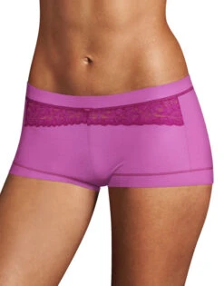 Maidenform Dream Boyshort 40774 -Freshpair Lingerie Store Maidenform 40774 4CR Purple Rose wRazzleberry Lace and Trim B