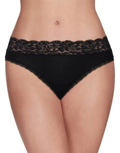 Vanity Fair Flattering Lace Bikini 18285 -Freshpair Lingerie Store MidnightBlackStripe18285 4567 VANITYFAIR PANTS asset model front 3x4 1609464f 7840 4e67 bb37 0d15f09ef691