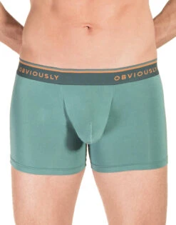 Obviously Men's EveryMan Boxer Brief 3 Inch Leg B00 -Freshpair Lingerie Store Obviously B00 Teal 1G B 1