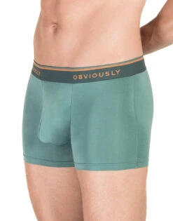 Obviously Men's EveryMan Boxer Brief 3 Inch Leg B00 -Freshpair Lingerie Store Obviously B00 Teal 1G B 2