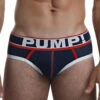PUMP! Men's Big League Low Rise Cotton Mesh Brief Navy Blue 12033