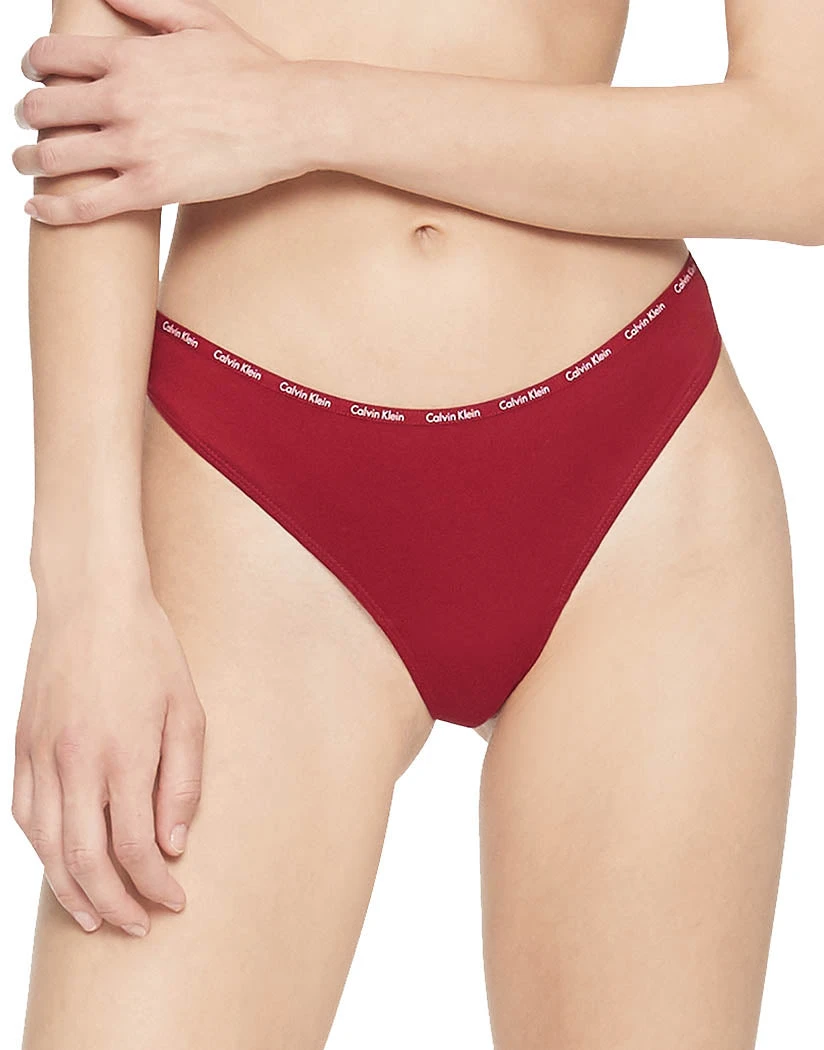 Calvin Klein Women Signature Cotton 5-Pack Thong QD3712 7 Calvin Klein Women Signature Cotton 5-Pack Thong QD3712 - Image 5
