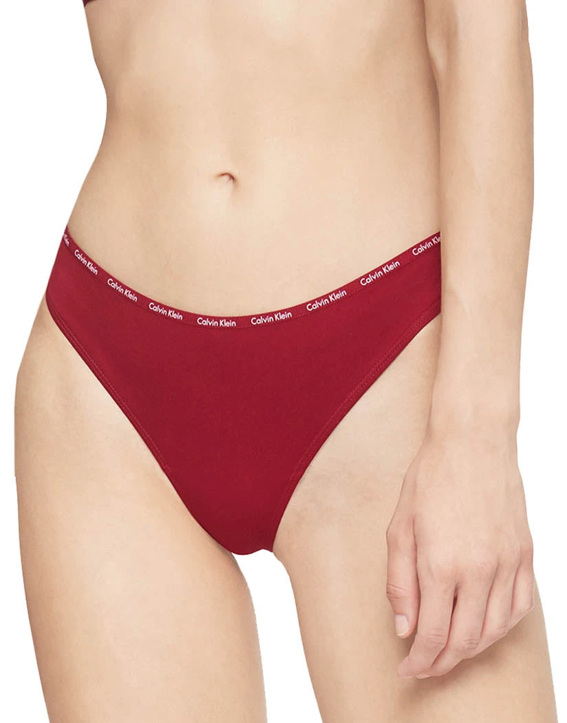 Calvin Klein Women Signature Cotton 5-Pack Thong QD3712 5 Calvin Klein Women Signature Cotton 5-Pack Thong QD3712 - Image 3