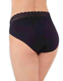 Vanity Fair Flattering Lace Cotton Stretch Hi Cut Brief 13395 13 Vanity Fair Flattering Lace Cotton Stretch Hi Cut Brief 13395 -Freshpair Lingerie Store Vanity Fair 13395 Midnight Black B 2