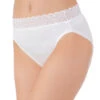 Vanity Fair Flattering Lace Cotton Stretch Hi Cut Brief 13395 -Freshpair Lingerie Store Vanity Fair 13395 Star White B