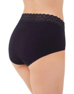 Vanity Fair Flattering Lace Cotton Brief 13396 -Freshpair Lingerie Store Vanity Fair 13396 Midnight Black B 2