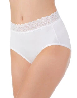 Vanity Fair Flattering Lace Cotton Brief 13396 -Freshpair Lingerie Store Vanity Fair 13396 Star White B