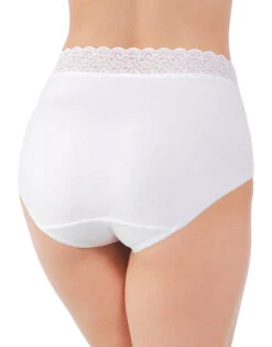 Vanity Fair Flattering Lace Cotton Brief 13396 -Freshpair Lingerie Store Vanity Fair 13396 Star White back 0949 B 2