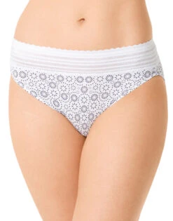 Warner's No Pinching No Problems Lace Trim Hi Cut Briefs 5109J -Freshpair Lingerie Store Warner s 5109J Evening Blue Star B