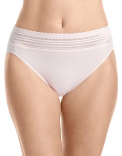 Warner's No Pinching No Problems Lace Trim Hi Cut Briefs 5109J -Freshpair Lingerie Store Warner s 5109J Pale Pink B
