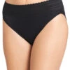 Warner's No Pinching No Problems Lace Trim Hi Cut Briefs 5109J -Freshpair Lingerie Store Warner s 5109 Black B 1