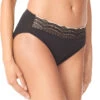 Warner's No Pinch No Problem Hi Cut Brief With Lace RT7401P -Freshpair Lingerie Store Warner s RT7401P black black toasted almond UB B