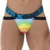 Xtremen Microfiber Pride Jockstrap 91083 -Freshpair Lingerie Store Xtremen 91083 Blue 1