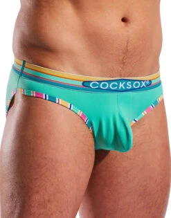 Cocksox Waistband Brief CX03BD -Freshpair Lingerie Store cx03bd clearwater green 3